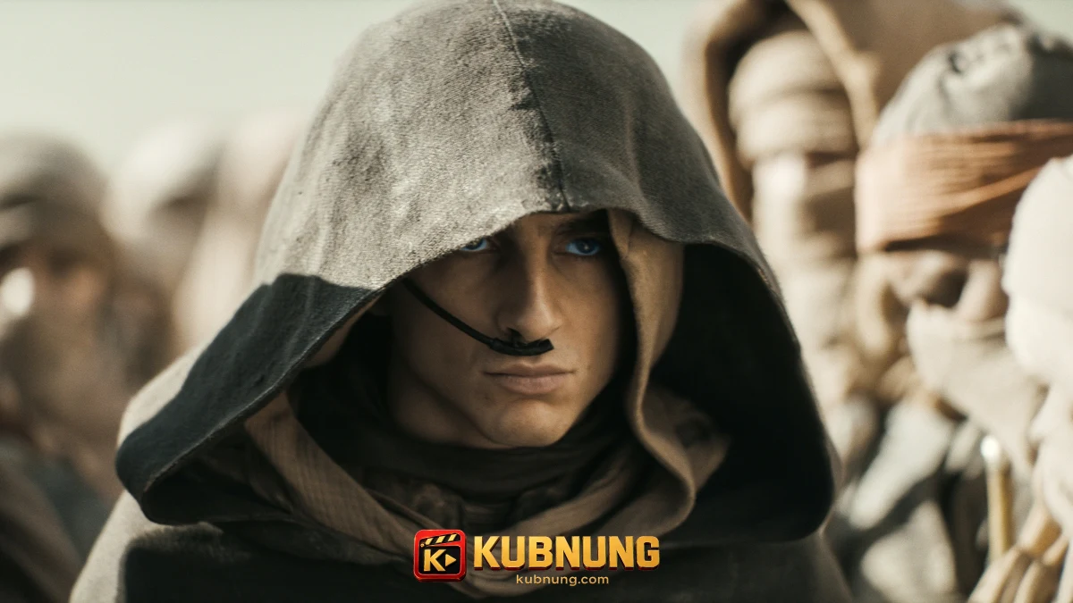 พอล อะเทรดีสสวมผ้าคลุมกลางชาวเฟรเมนจาก Dune Part Two