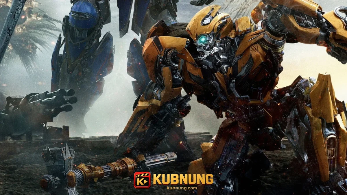บัมเบิลบีถืออาวุธในฉากต่อสู้ของ The Last Knight