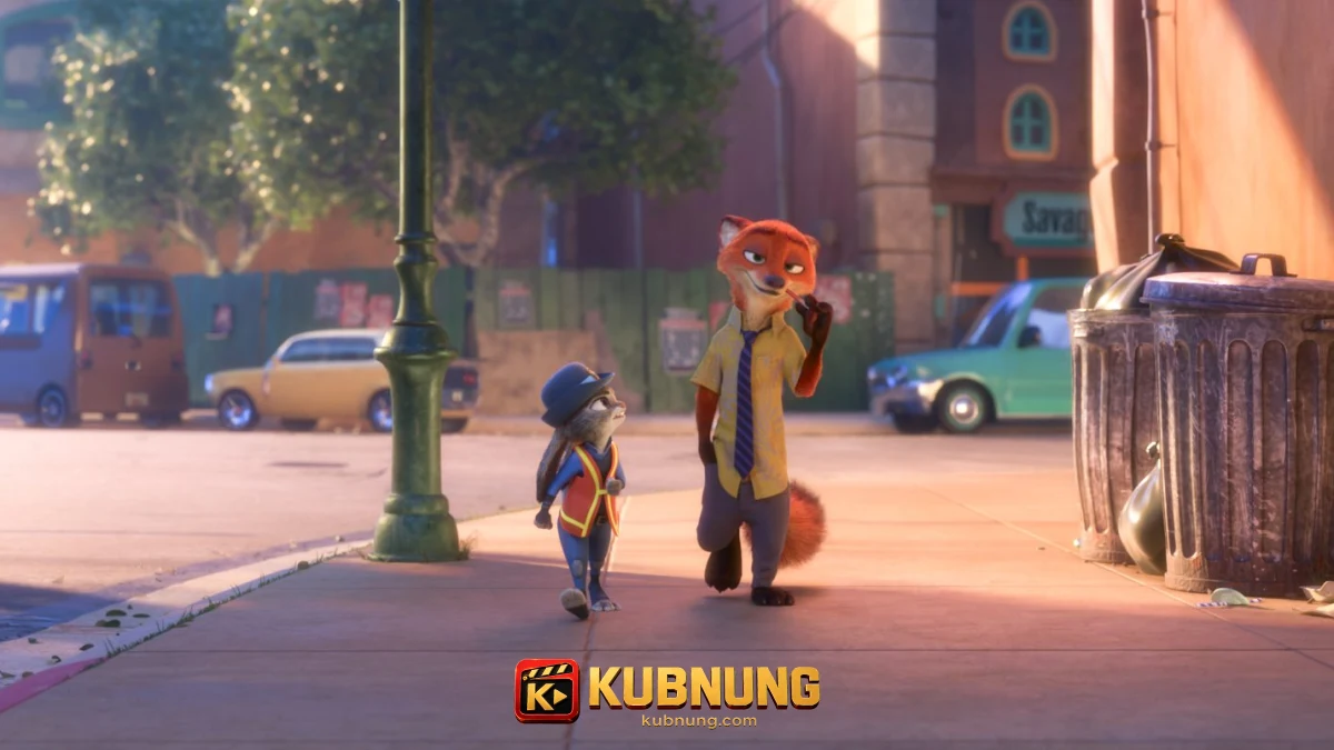 จูดี้ ฮอปส์กับนิก ไวลด์ระหว่างสืบคดีใน Zootopia (2016) นครสัตว์มหาสนุก